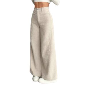 High Waist Wide Leg Corduroy Pants
